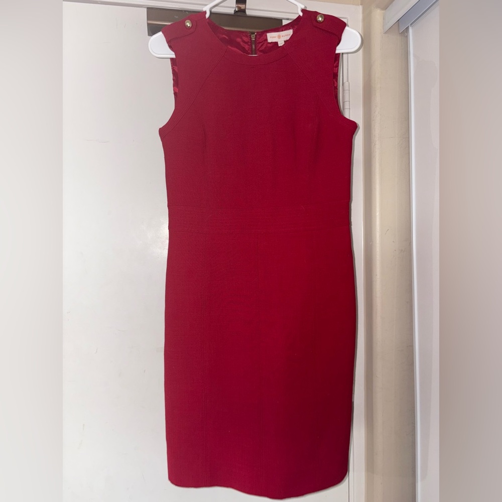 Tory Burch Deep Red Evelina Sheath Dress/Size-4/EUC